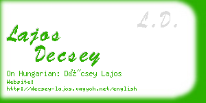 lajos decsey business card